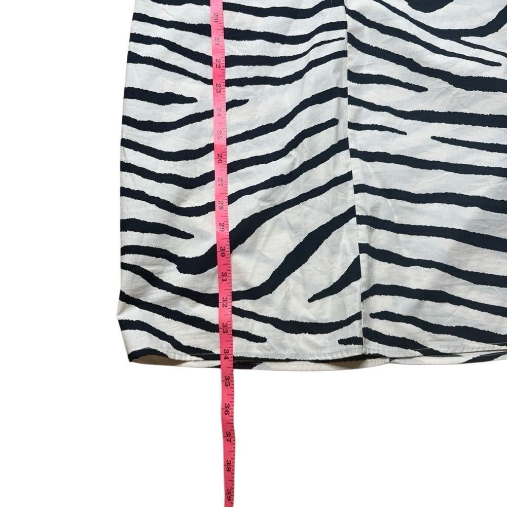 NWT H&M Zebra Striped Puffy Sleeve Dress Cream and Black Small - Picture 7 of 7